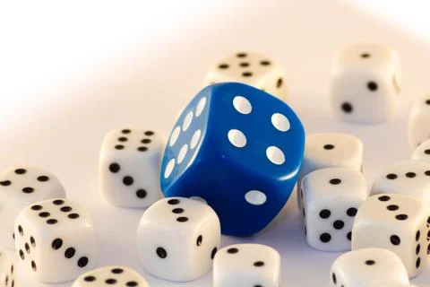 Group of dice on a white background Stock Photos