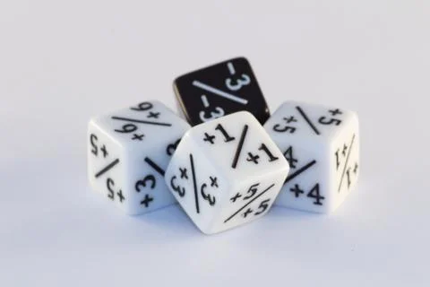 Group of dice on a white background Stock Photos