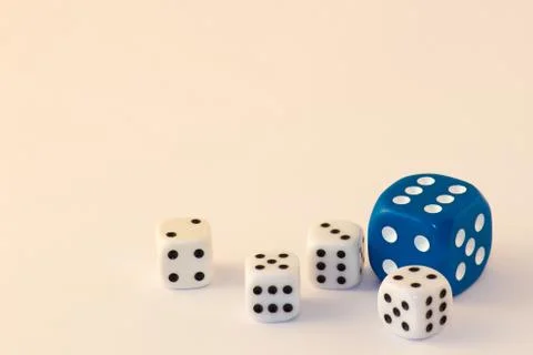 Group of dice on a white background Stock Photos