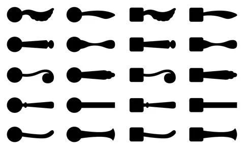 Group of different door knobs Illustration