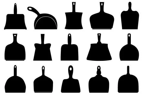 Group of different dustpans Stock Illustration