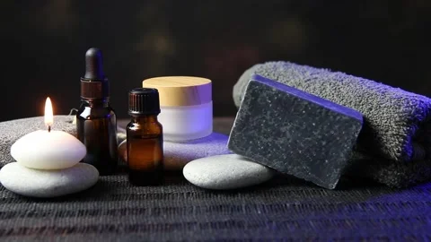 Group of different man spa objects. Video stock 147860567