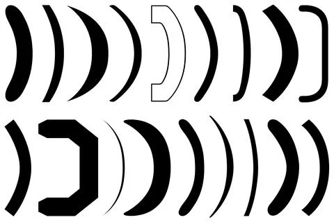 Group of different parentheses or round brackets Stock Illustration