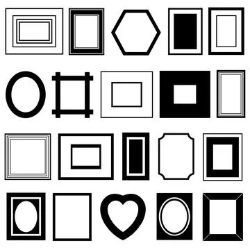 Group of different picture frames Stock Illustration