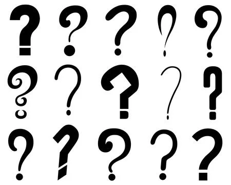 Group of different question mark signs Stock Illustration