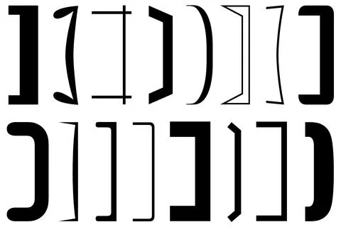 Group of different right brackets Stock Illustration