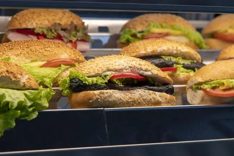 Group of different sandwiches Stock Photos