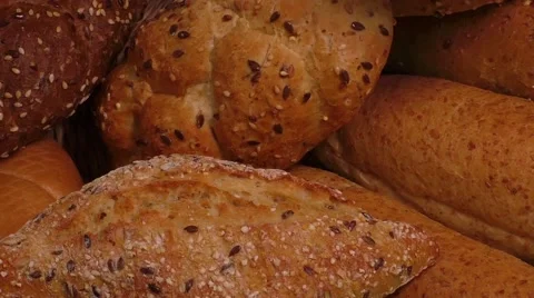 Group of different types of bread Stock Footage 58811574