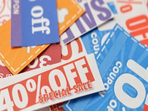 Group of discount coupon Stock-Footage 80449346