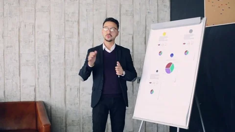 Group Discussing Over Flipchart in the Conference Room at Office Stock Footage 81019604