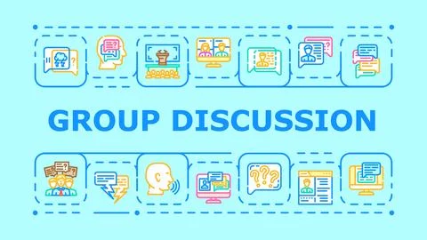 Group discussion banner icon vector illustration Stock Illustration