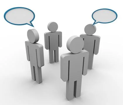 Group discussion concept Stock Illustration