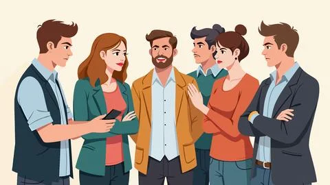 Group Discussion Illustration Stock Illustration