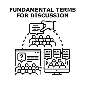 Group discussion terms concept and online debate Stock Illustration