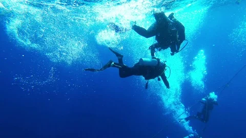 Group of divers and sea Video stock 83992770