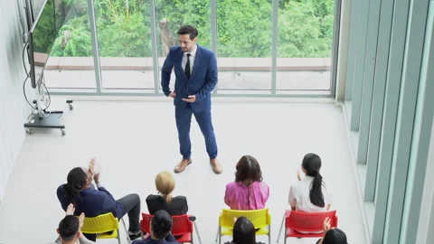 Group of diversity business people clapping hands welcome middle eastern bu.. Stock Footage 254886317