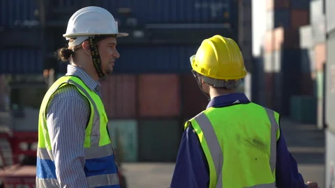 Group of diversity logistic worker  checking list inventory loading Contain.. Stock Footage 242315377