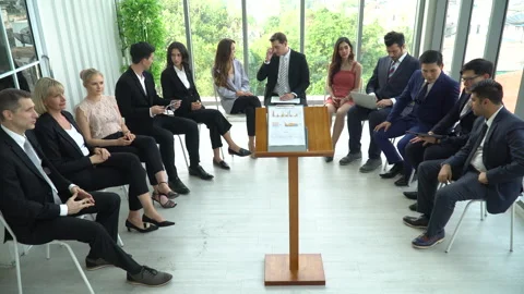 Group of diversity multi ethnic business people meeting sitting in circle c.. Stock Footage 244030907
