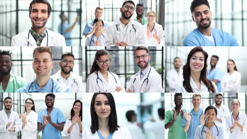 Group of doctors clapping hands to support speaker 動画素材 246036698