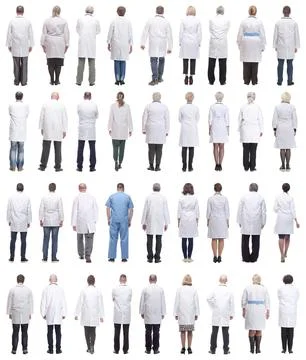 Group of doctors in full length isolated on white Stock Photos