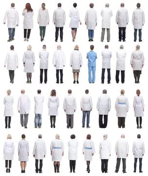 Group of doctors in full length isolated on white 写真素材