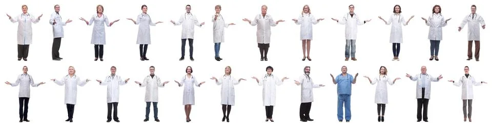 Group of doctors in full length isolated Foto stock