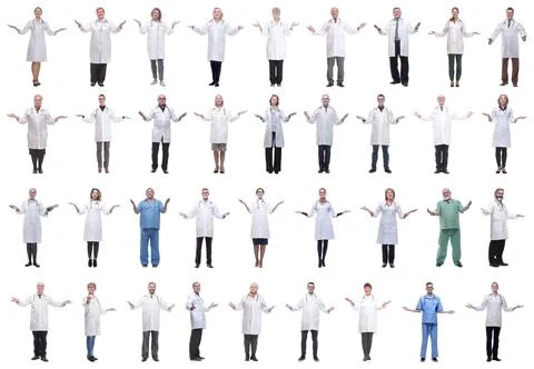 Group of doctors in full length isolated 写真素材