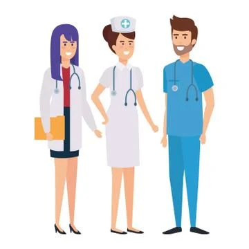 Group of doctors with nurse イラスト素材