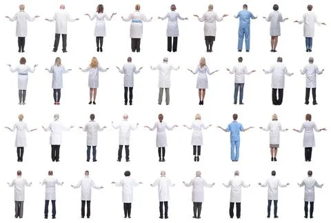 Group of doctors standing with their backs isolated 写真素材