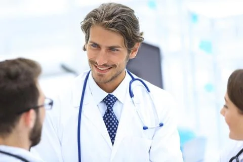 Group of doctors talking Stock Photos