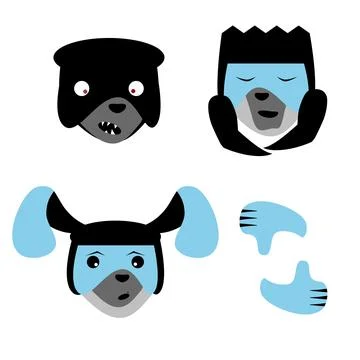 A group of dogs. Stock Illustration