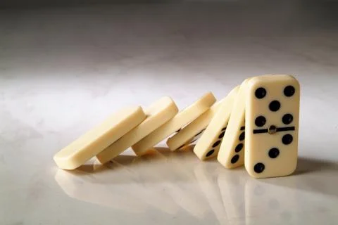 Group dominoes fall Stock Photos