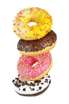 Group of donuts isolated Stock Photos