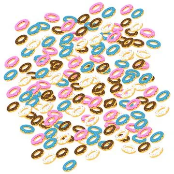 Group of donuts on white background Stock Illustration