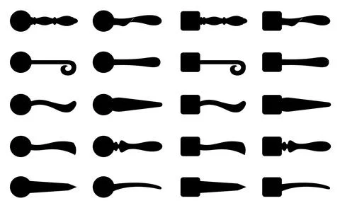 Group of  door knobs illustration Stock Illustration