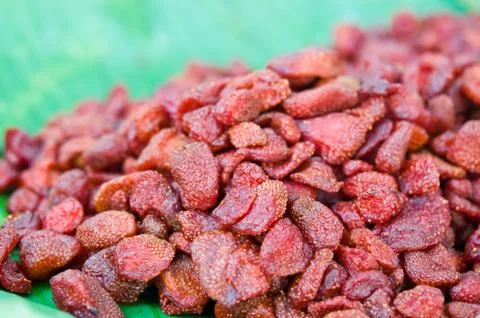 The group of dried strawberry Foto stock
