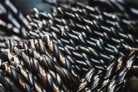 Group of drilling tools close up beautiful light Stock Photos