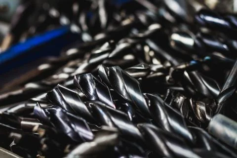 Group of drilling tools close up beautiful light Stock Photos