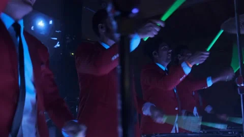 A group of drummers perform at the event Stock Footage 162191172