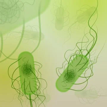 Group of E. coli Bacteria - Vector Illustration Stock Illustration