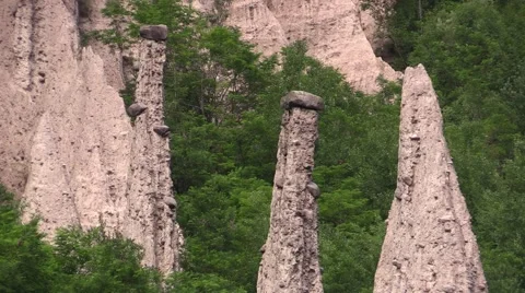 Group of Earth Pyramids in the forest Video stock 64756484