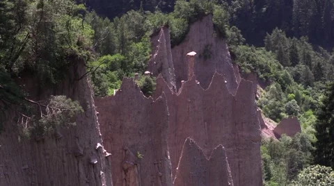 Group of Earth Pyramids without boulder Video stock 64755693