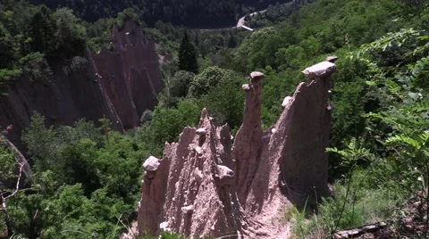 Group of Earth Pyramids in the woods Video stock 64755332