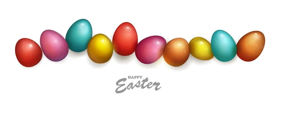 Group of Easter eggs. Different colors and isolated vector. Stock Illustration