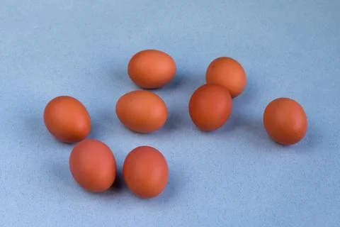 Group of eggs on a table Stock Photos
