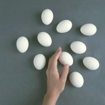 Group of eggs on a table Stock Photos