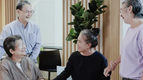 Group of elderly talking Stock Footage 245076852