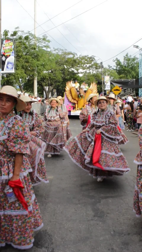A group of elderly women dancing in a folkloric parade Stock Footage 312410315