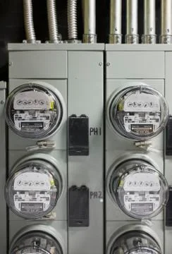 Group of electrical meters 写真素材