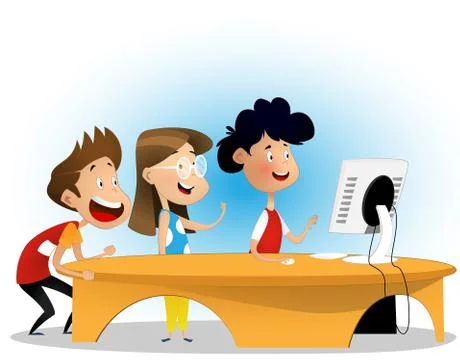 Group of elementary school students Stock Illustration